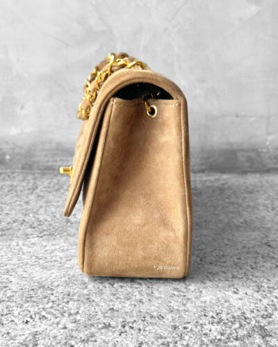 Chanel Vintage Small Diana Suede Flap Bag & Gold Hardware