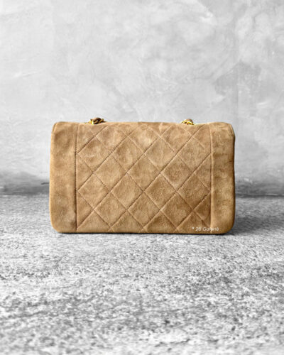 Chanel Vintage Small Diana Suede Flap Bag & Gold Hardware