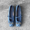 Gucci Blue Denim Horsebit Ballet Flats